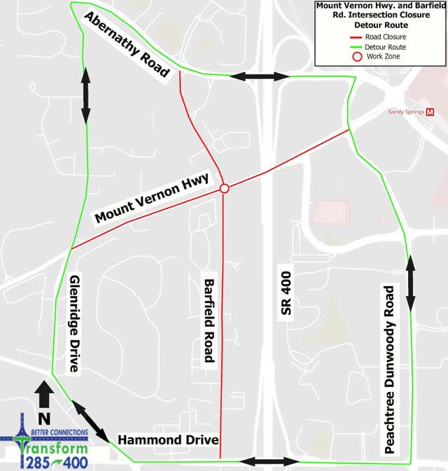 Mount Vernon Highway Bridge To Close For Utility Work Sandy Springs